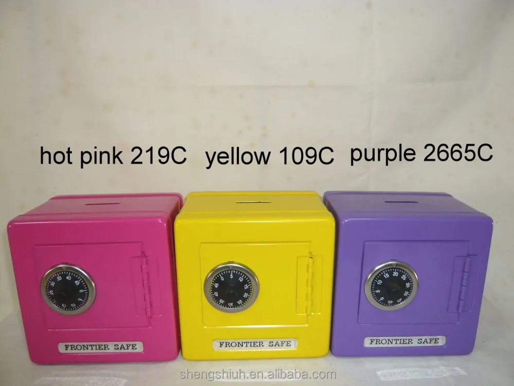 cute shape metal money box with combination lock