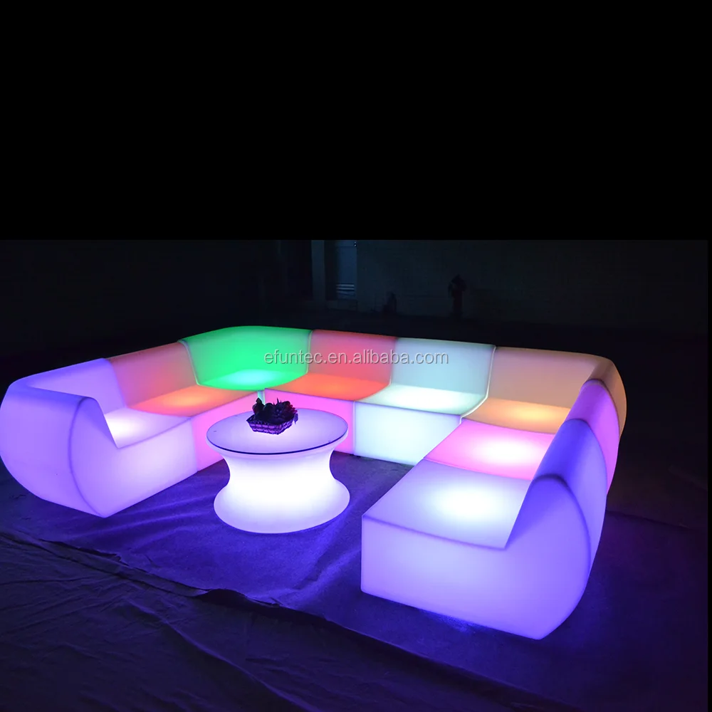 
Modern appearance commercial bar nightclub furniture illuminated sofa set led glow lounge couch sofa 