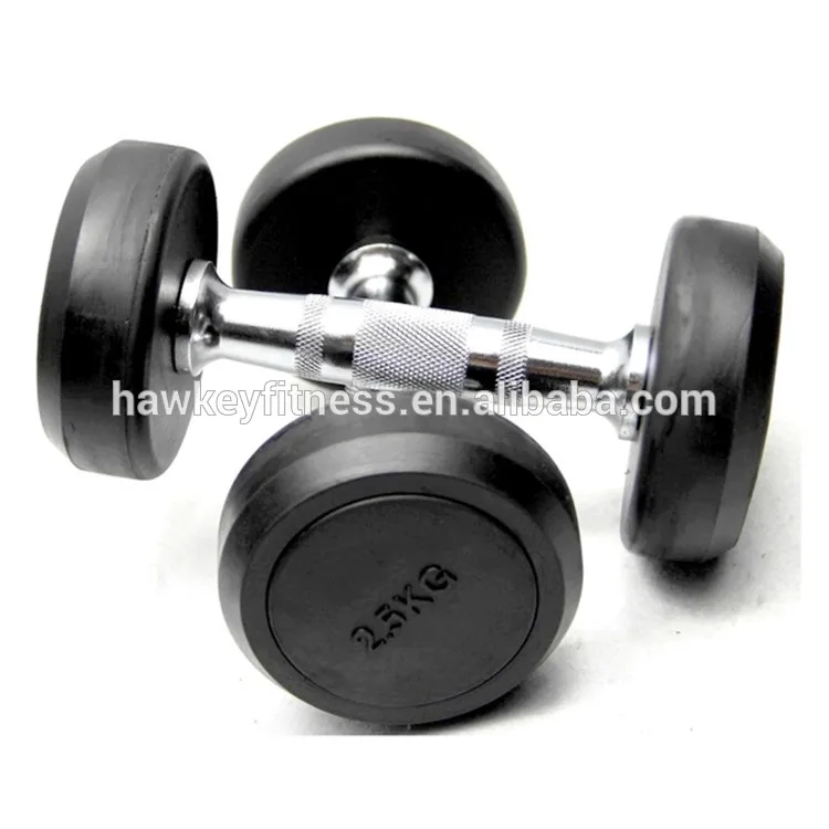 2018 Hot Selling Gym Equipment Weight lifting Rubber Round Dumbbell Set For FitnessTraining