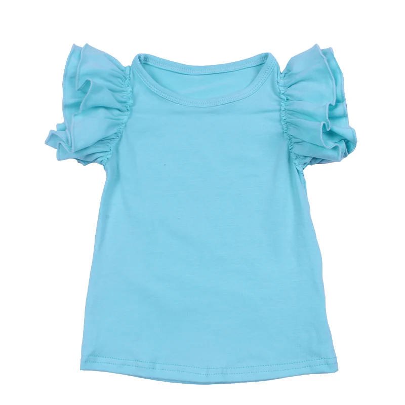 
Latest baby ruffle shirts plain design girls clothes sleeveless shirt 