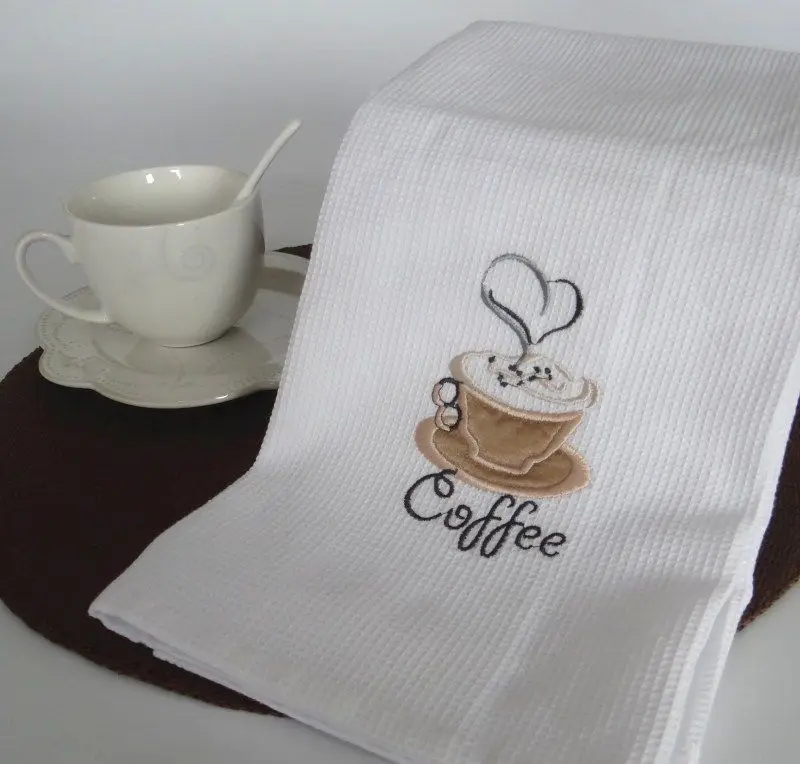 100% Cotton Waffle Embroidered Kitchen Towel Table Napkin