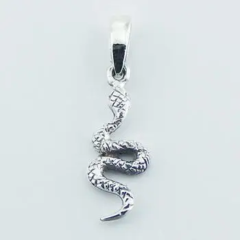 Ornamented Chinese Zodiac Sterling Silver Snake Pendant