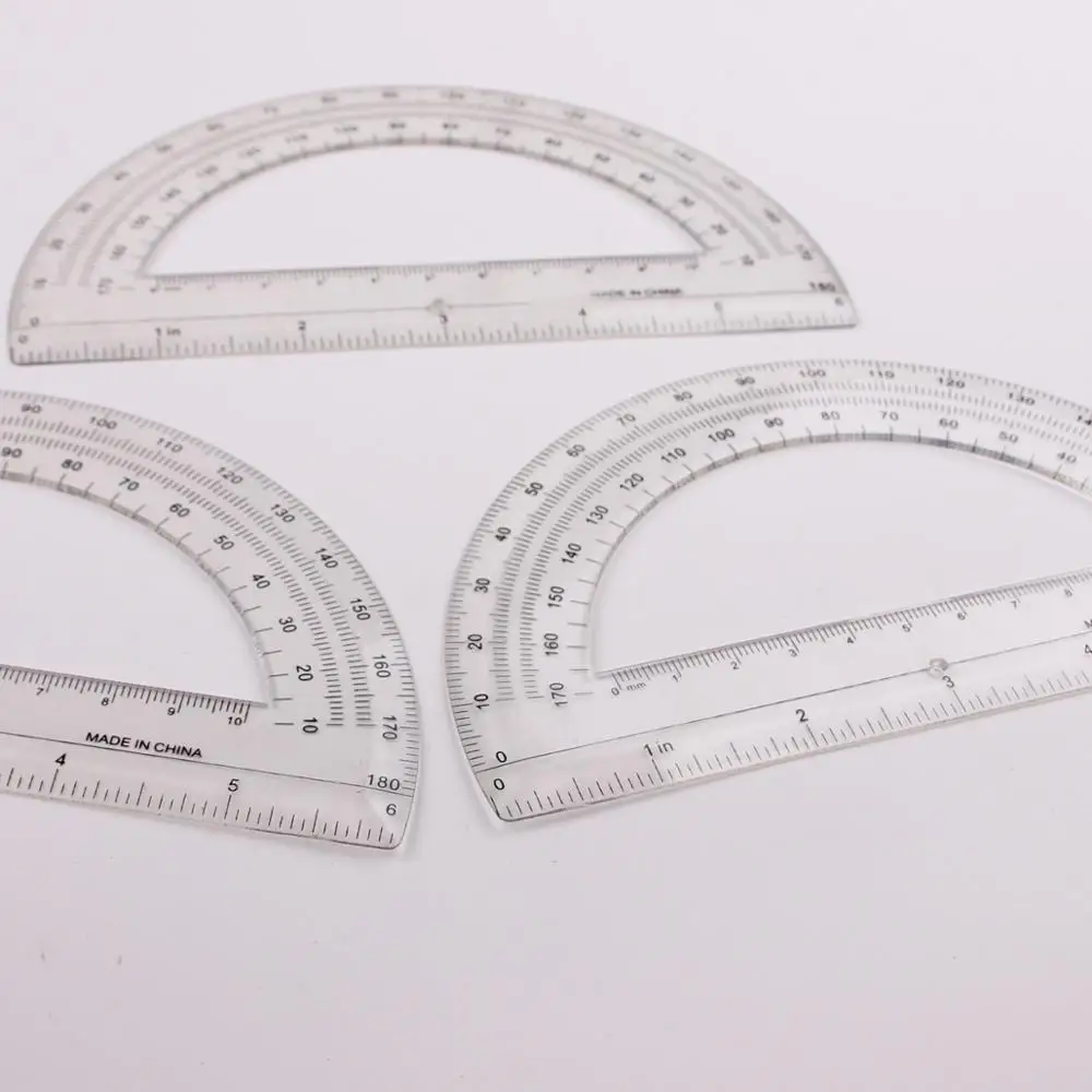 Высококачественный прозрачный пластиковый транспортир OEM на 180 градусов