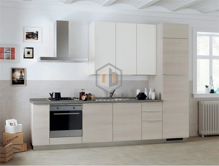 Современный кухонный шкаф из меламина с кварцевой столешницей