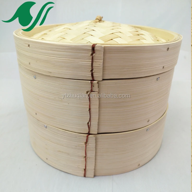 manufacture round bamboo food steamer basket made of natural bamboo