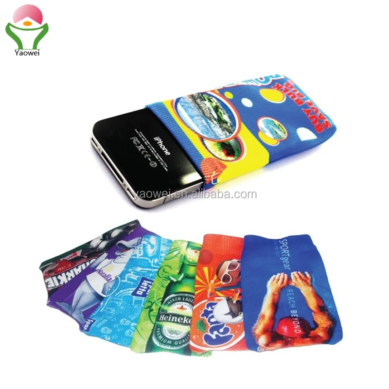 
Newest custom Vibrant color elastic knitted mobile phone bag,cell phone sock sleeve 
