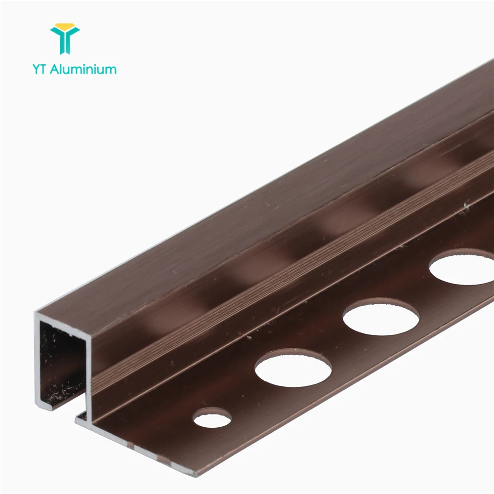 Brushed Stainless Steel Aluminium Trim Edge Profiles 1/4 in. x 8 ft. 2-1/2 in.Square Edge Tile Edging Trim