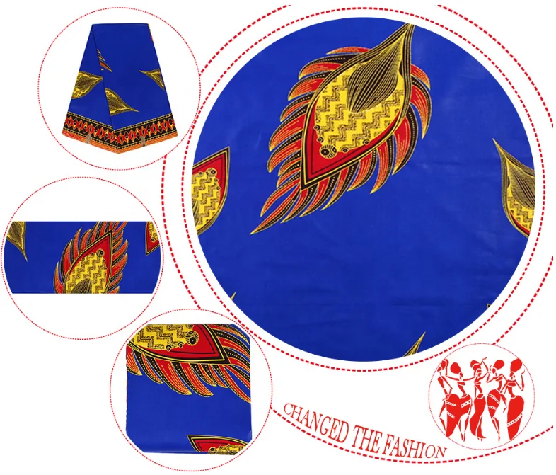 
Royal blue color African Wax Fabric with spot supplies 