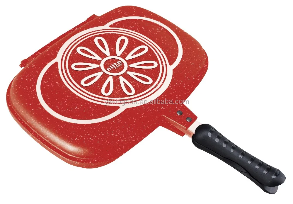 
Die cast Aluminum Double bbq grill pan with marble coating 