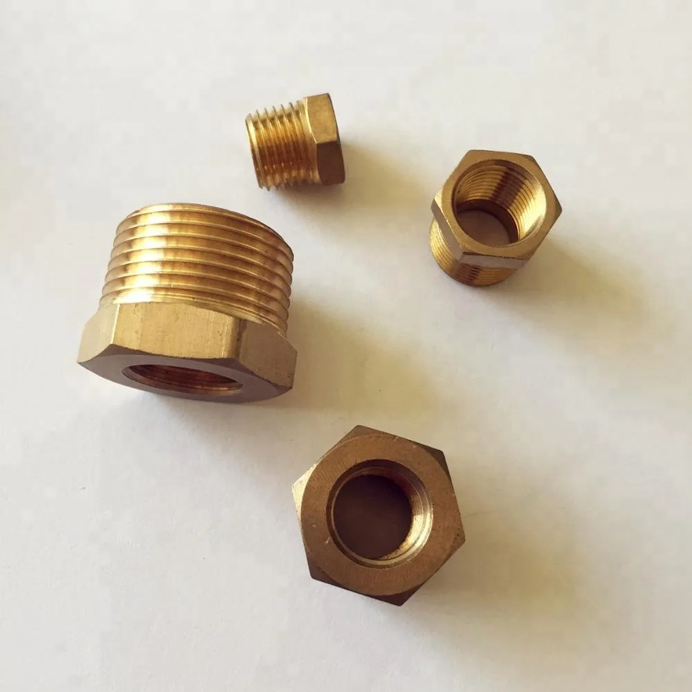 pneumatic fitting male and female threaded extension connector adapter brass bushing