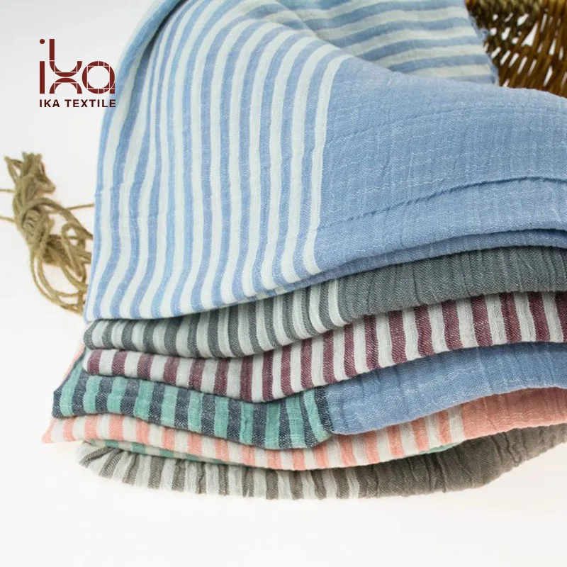 Оптовая продажа человек пользовательские полосатый пряжи на основе красителя тканый хлопок вискоза хиджаб шарф в полоску