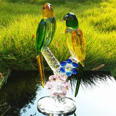 Wholesale Unique Handmade Crystal Glass Animal Model Magpie figurine for Wedding Christmas Gifts