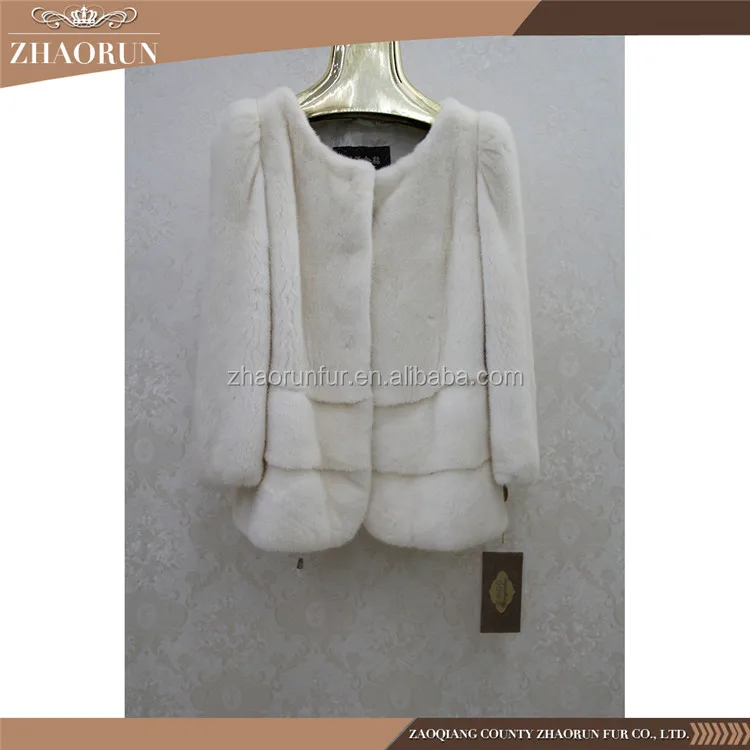 Новый дизайн женские зимние короткие импорт женские белый мех норки пальто куртка