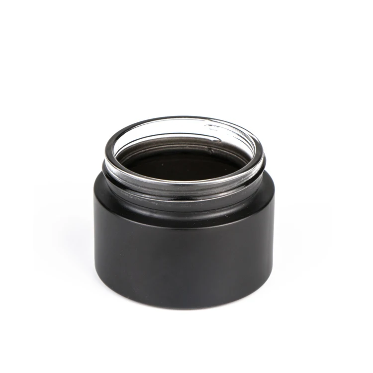Wholesale 5g 10g 15g 20g 30g 50g 100g round matte black uv skincare glass cosmetic jars for cream