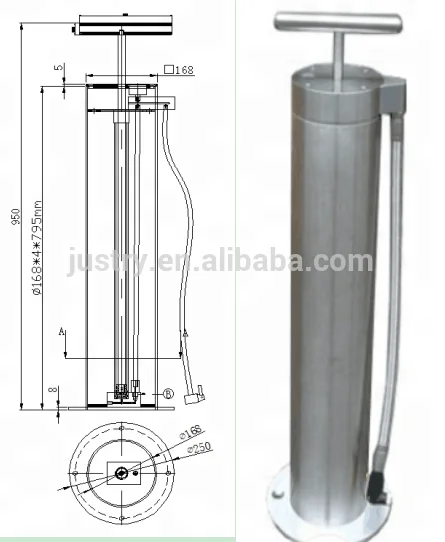 Stainless steel bike pump with gauge cykelprodukter