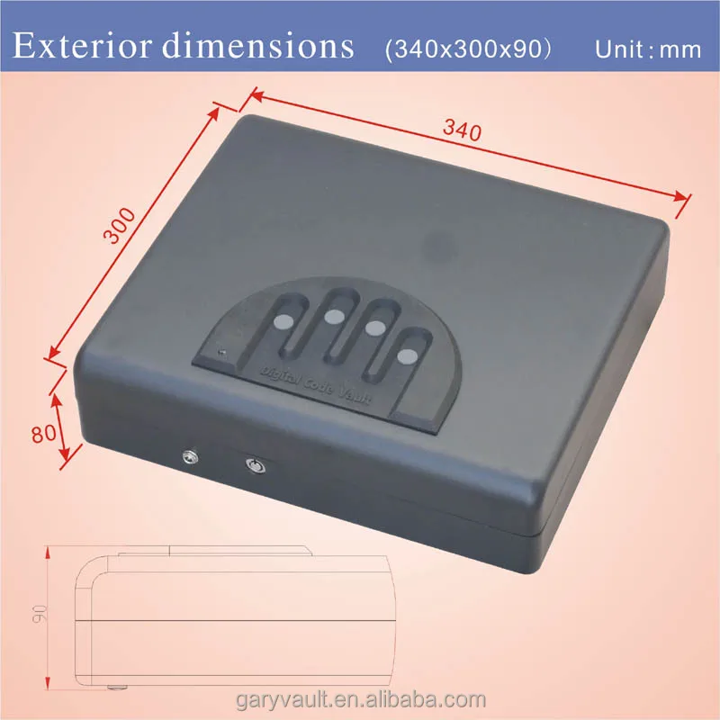 OEM Gun safe / Micro Gary Vault MD550-1 four buttons electronic digital code pistol hand gun safe box for A4 paper