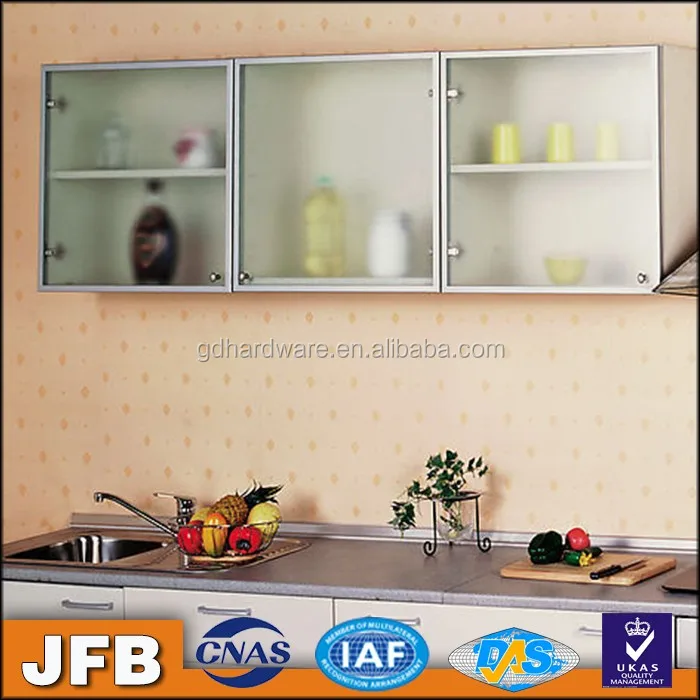 made in China home furniture kitchen accessories kitchen cabinet aluminum frame glass door kitchen cabinet doors with glass
