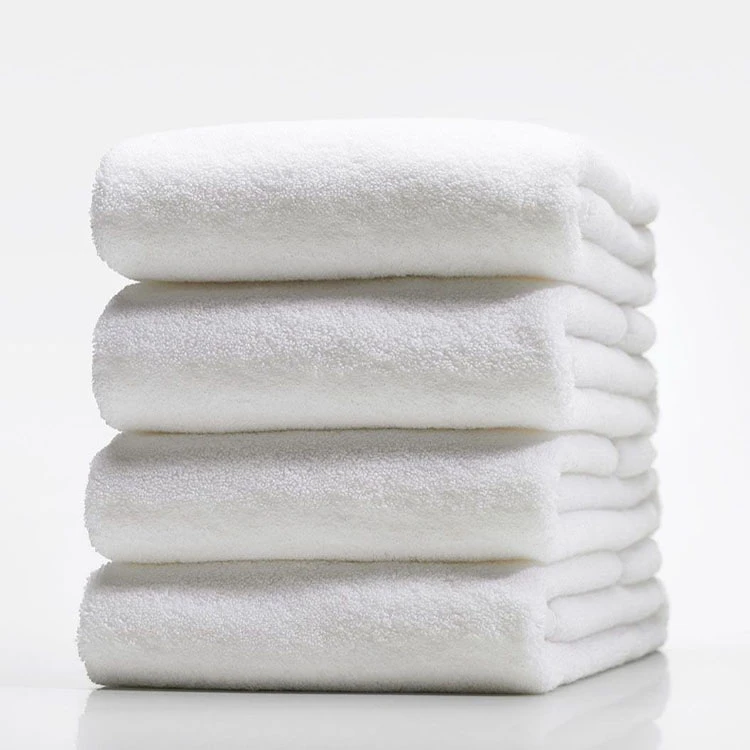 Cheap price 100% cotton soft plain hotel white pool towels for guest shower