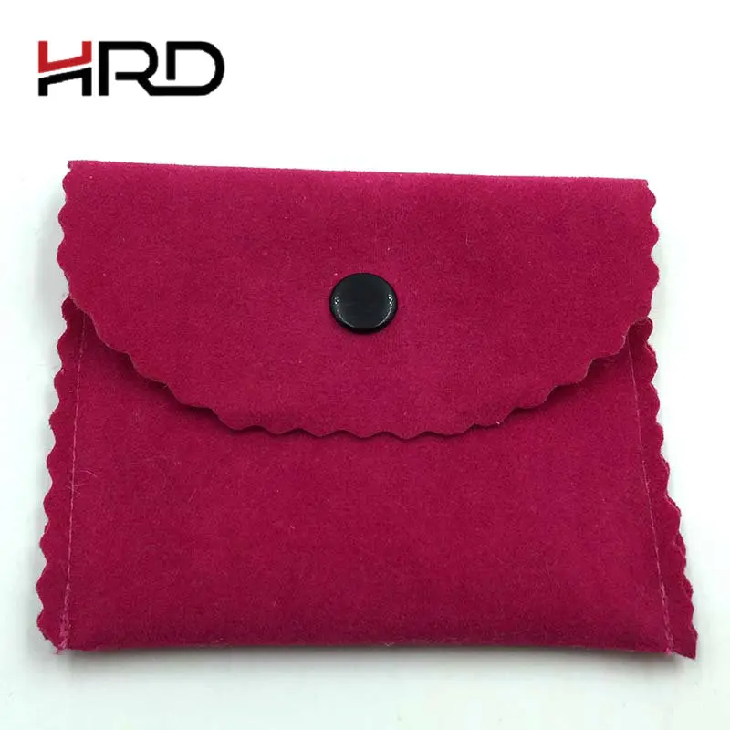 Red Envelope Velvet Pouch  Customized Printed Logo Drawstring Jewelry Velvet Pouch