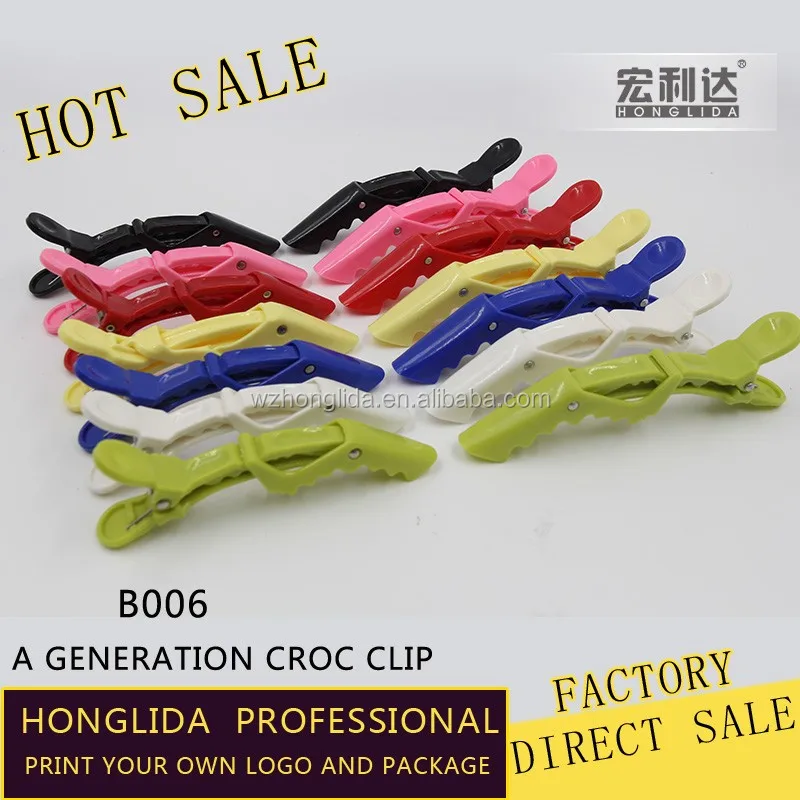 Wholesale color plastic high quality alligator hair clips