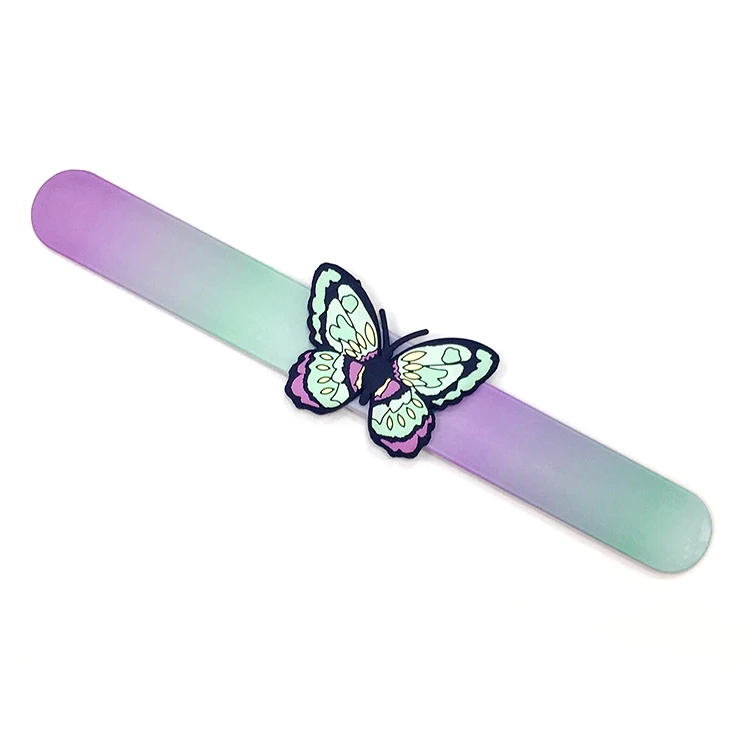 Butterfly bracelet customization silicone slap bracelet with PVC icons