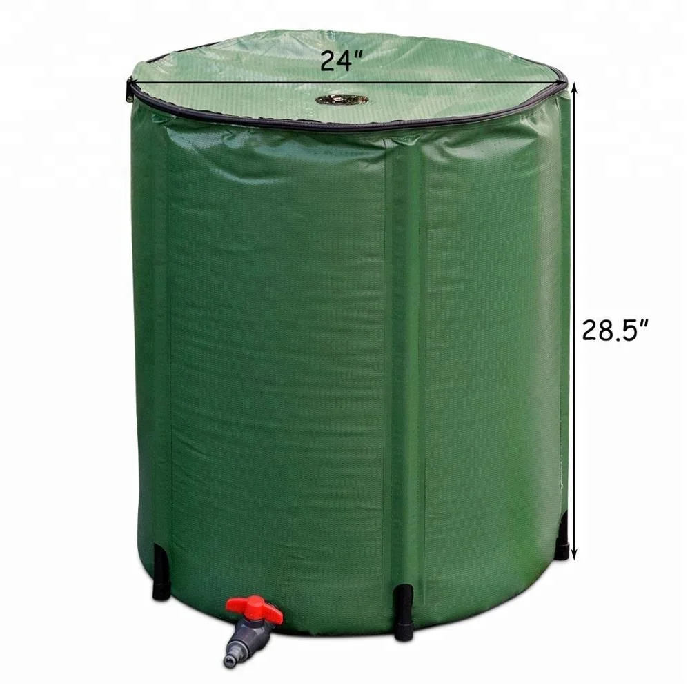 Home Solutions pvc rain water barrel Collapsible Rain Barrel garden Water Storage - 50 Gallon