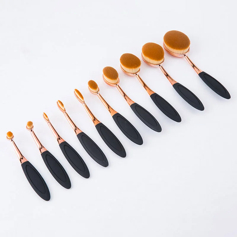 10 шт., овальные зубные щётки для макияжа