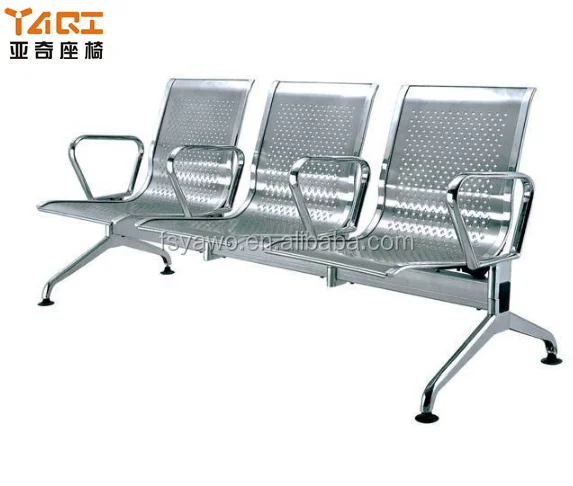 Good Design Stainless Steel Chair with Middle Arm Waiting Chairs for Barber Shop (YA-52)