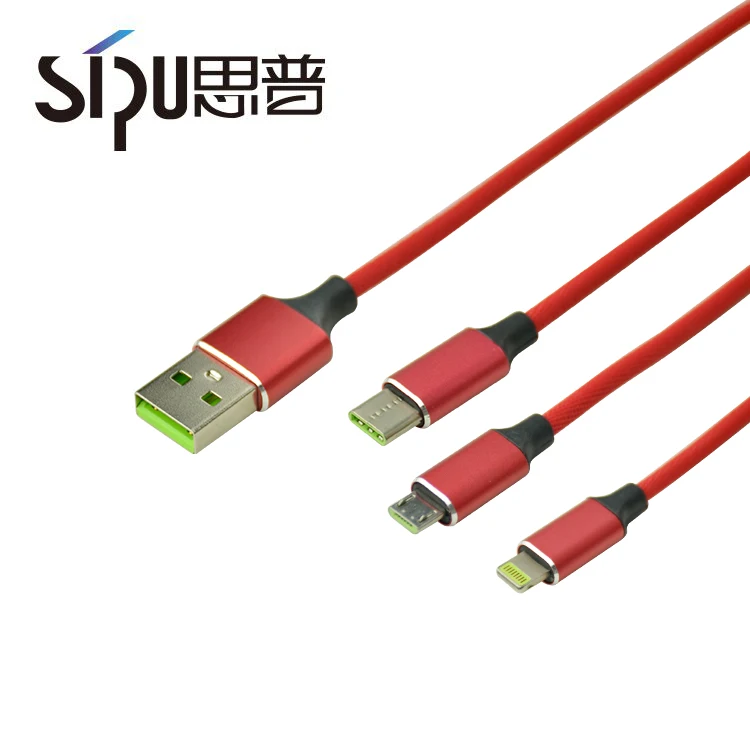 
SIPU high speed 3.0 Nylon Braided 3in1 Usb Cable For Type C Android cell phone 
