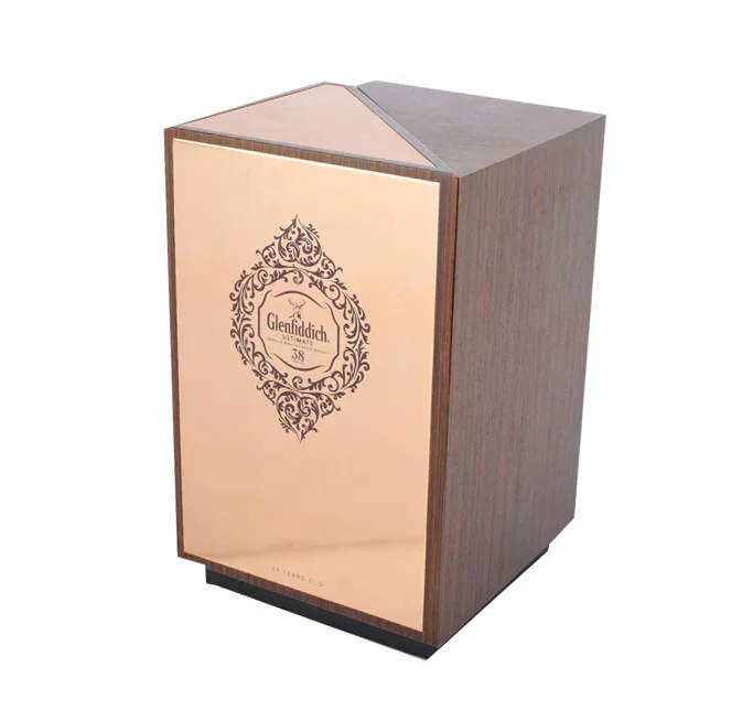 Customized Luxury unique design wooden wine gift box High end wooden boxes for wine