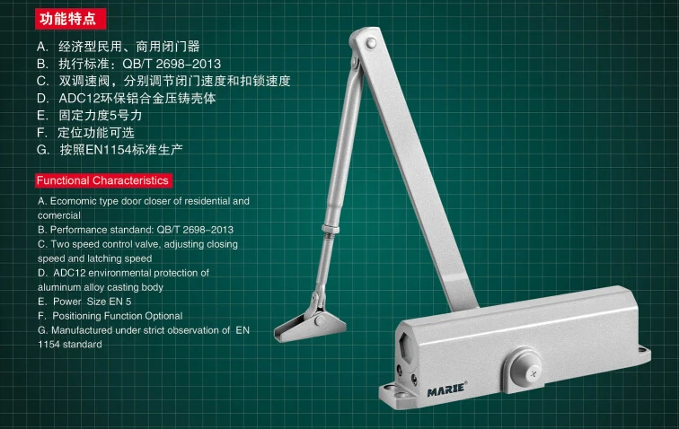 Good Quality Two Speed Hydraulic Automatic Positioning Function BC Door Closer 3805/3805BC/3806/3806BC/3816BC
