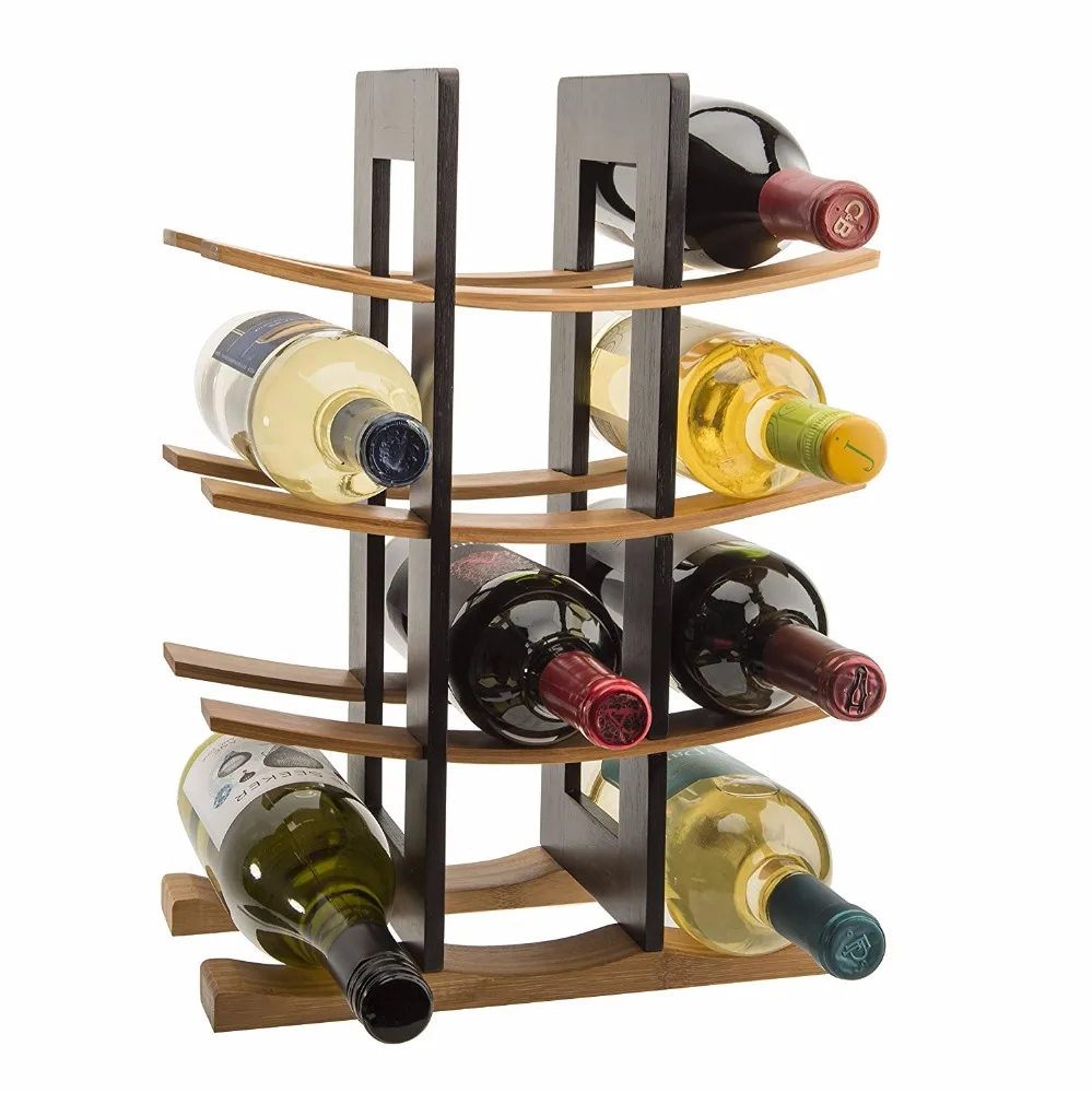 Bamboo 12 Bottle Countertop Accessories Counter Wine Rack