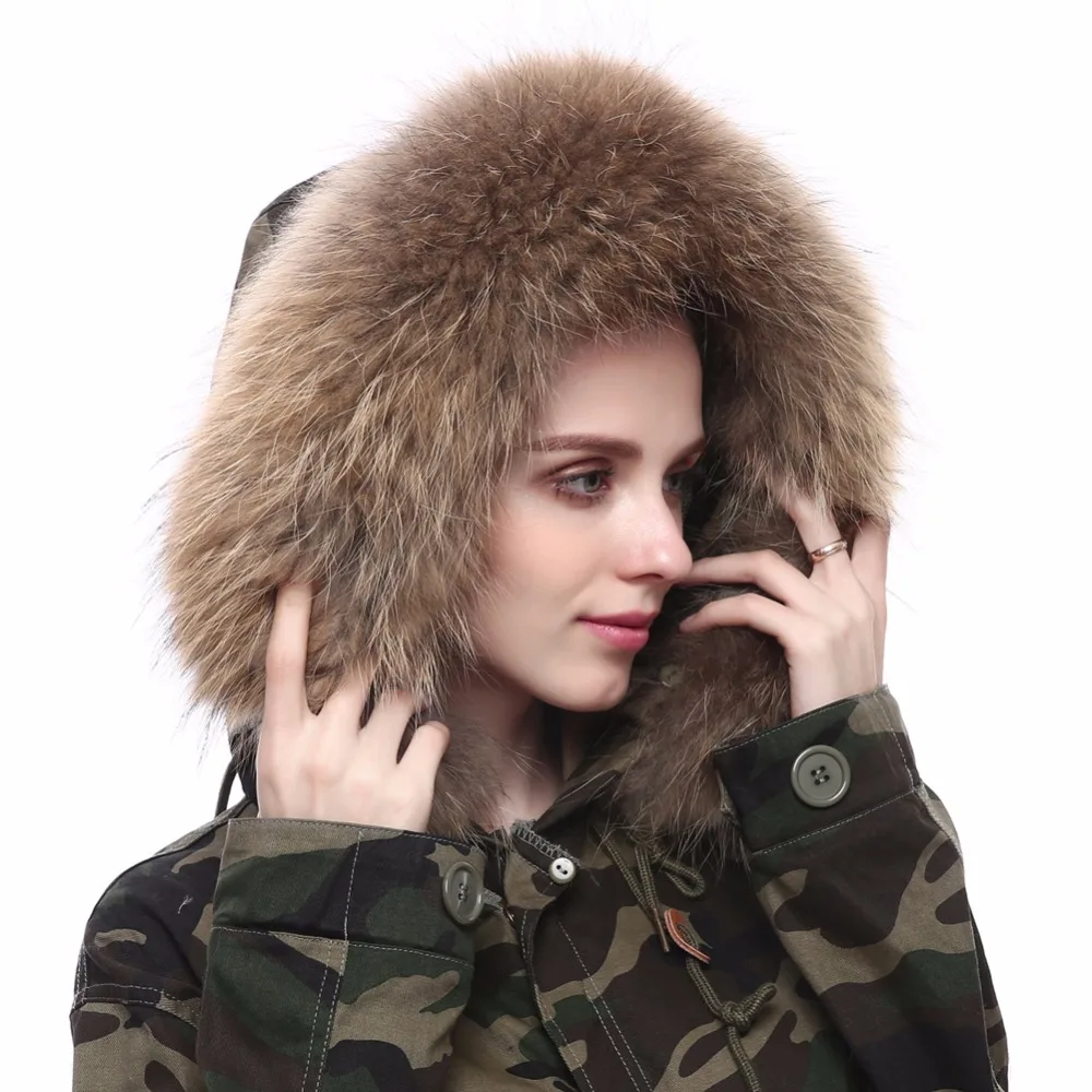 Прямая поставка с фабрики отделка из натурального меха енота для капюшона съемные