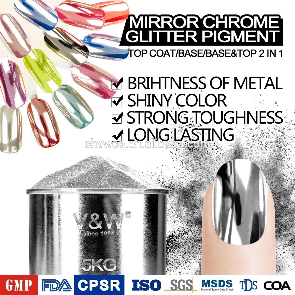 
Mirror chrome metallic mirror powder high quality gel nail polish 