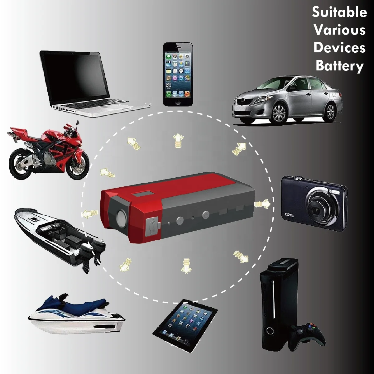 Mini car jump starter 12V  power station auto battery booster  lithium power bank