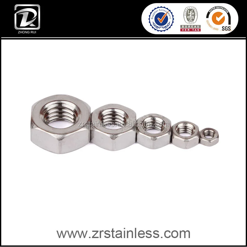 Large diameter stainless steel hex nut