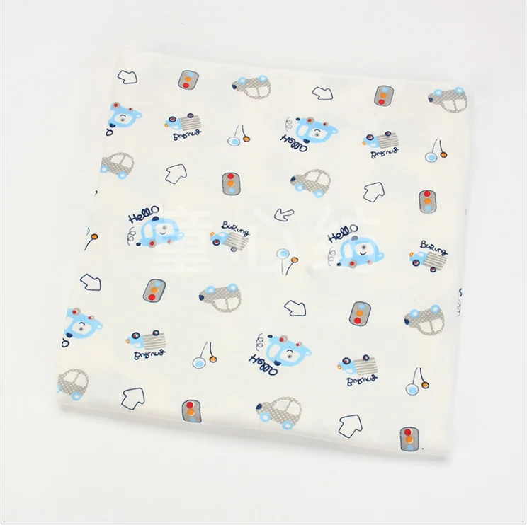 hight quality 100%cotton double face print siro yarn knit interlock breathable fabric for baby cloth Bib blanket china supplier