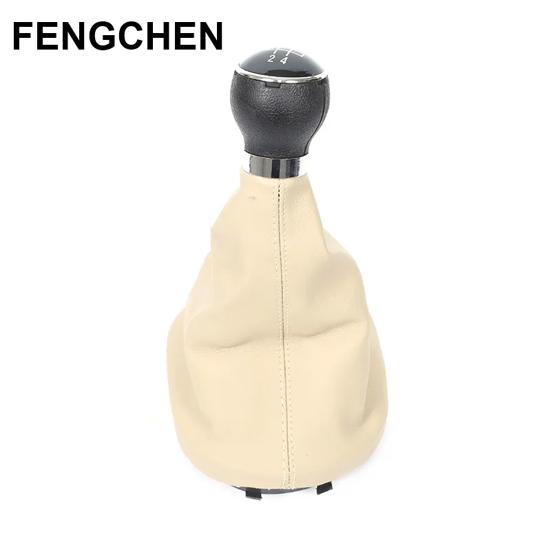 5Speed Beige Gear Shift Knob Gaitor Boot for VW Tuoran CADDY II 2 MK2 2004 2005 2006-2009 TOURAN 2003 2004 2005-2008 2009 2010
