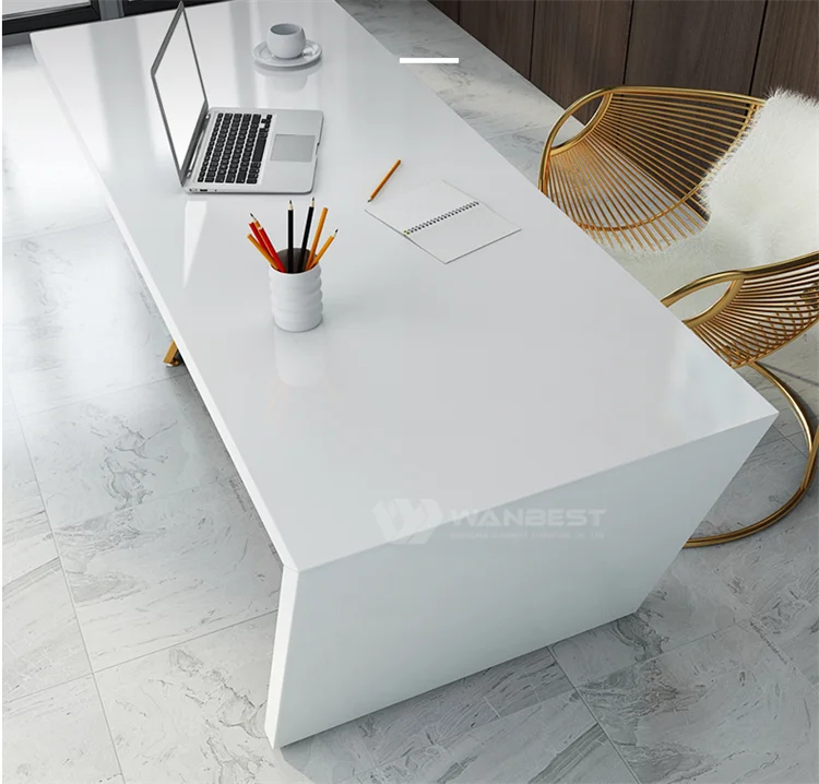 Artificial Stone Solid Surface Office Table Executive Desk Standing Desk Luxury Office Desk