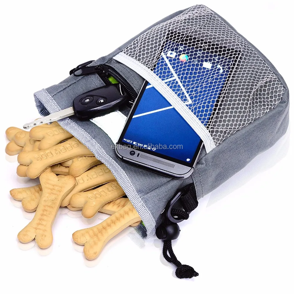 
Dog Treat Pouch and Training Bag for Carrying Treats and Pet Toys with Poop Bag Dispenser, Reflective Shoulder Strap and Zippere 