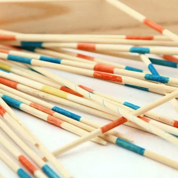 Baby Educational Wooden Traditional Mikado Spiel Pick Up Sticks With Box Game