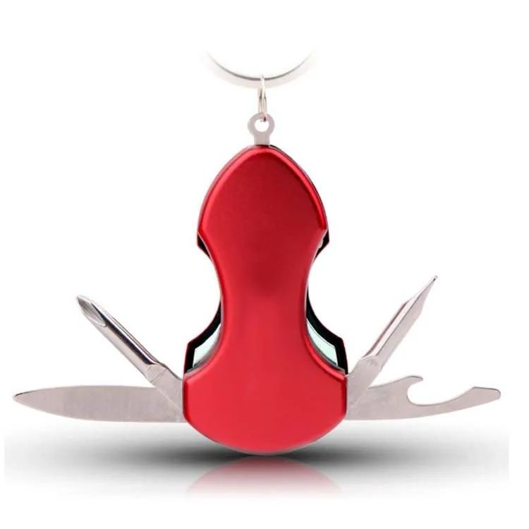 Кольцо для ключей 7 в 1 мультиинструмент со светодиодным фонариком кемпинга