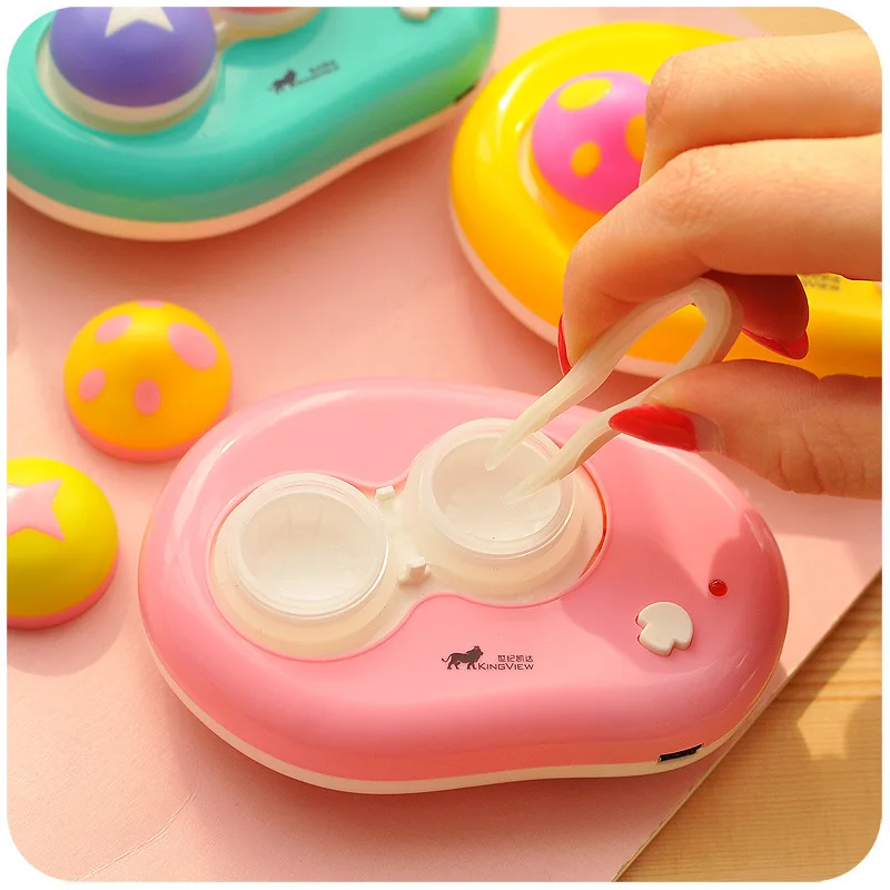 Fashion Design Contact Lens Case Electrical  Lens Cleaner Travel Recyclable Contact Lens Case Container Remover