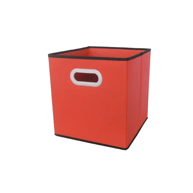Fabric Storage Bins Cubes Baskets Containers with Plastic Handles for Home Closet Bedroom Drawers Organizers