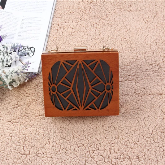 Коралловый вырезанный Цветочный ящик, вечерний клатч, сумки из дерева