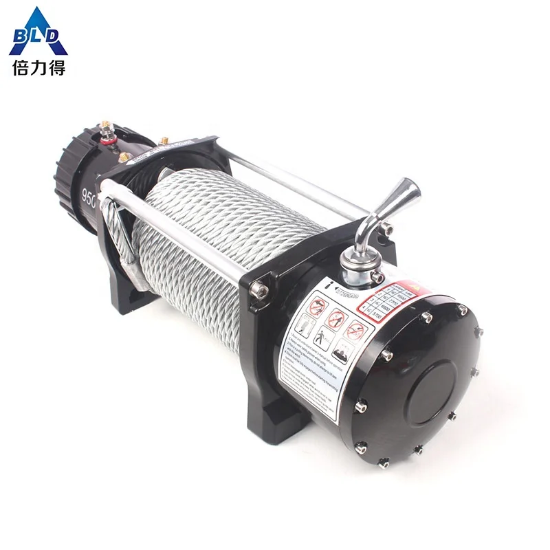 
12 v electric recovery fast handle winch 9500lbs used for 4x4 car 