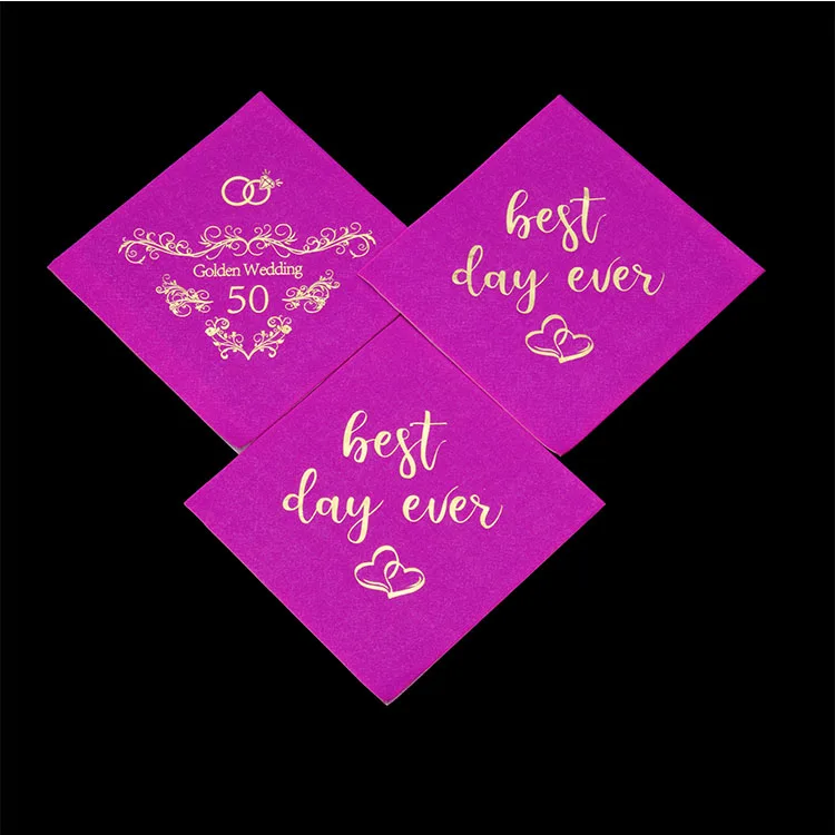 2ply Icecream Pre Folded Dinner Printed Decoupage for Wedding Paper Napkins & Serviettes Excellent Absorbent Custom Colored