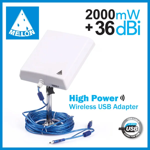 Outdoor Wireless USB Adapter 36dbi Panel Antenna 150Mbps 2.4GHz RT3070 Melon N4000