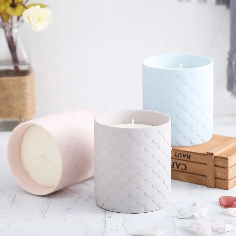 White Candle Vessels Candle Container holder Matt Ceramic Candle Cup Jar  for home decor