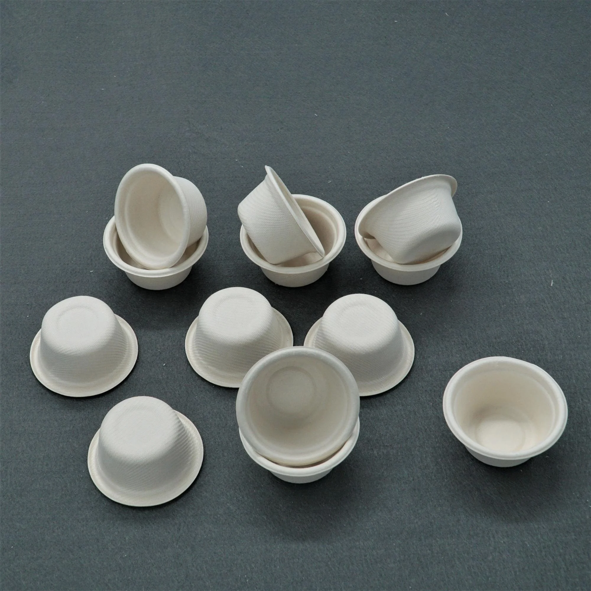 Biodegradable 55ml 2oz Biodegradable Paper Pulp  Bagasse Small Tea Cups